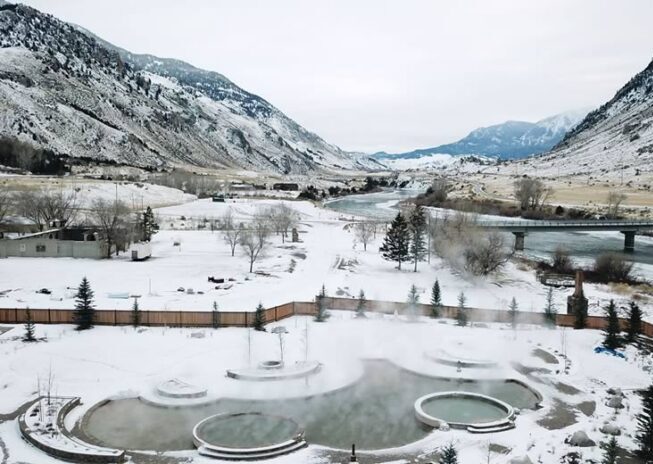 Yellowstone Hot Springs Winter View